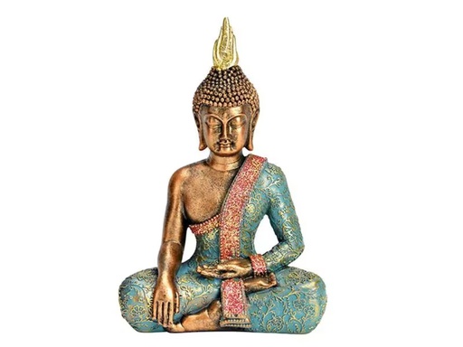 [90335868 1659688] G. Wurm Dekofigur Buddha Gold/Türkis