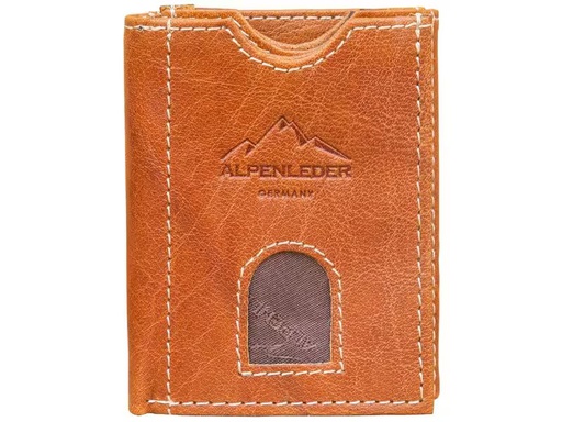 [90336192 1678077] Alpenleder Portemonnaie Pocket Cognac