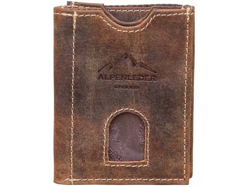[90336226 1678076] Alpenleder Portemonnaie Pocket Old Havanna