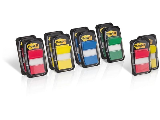 [90336280 1654653] Post-it Notizzettel 3M, 25.4 x 43.2 mm, 10+2 Spender, mehrfarbig