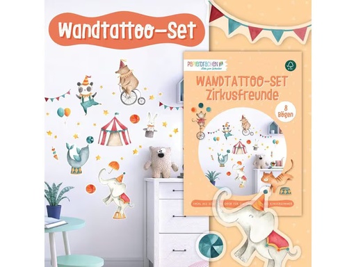 [90336329 1678089] Papierdrachen Wandtattoo-Set Zirkus