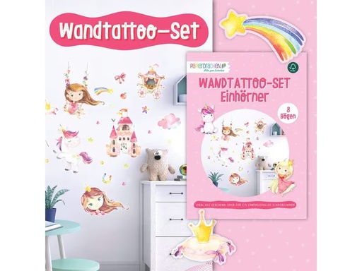 [90336382 1678088] Papierdrachen Wandtattoo-Set Einhorn