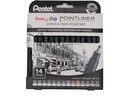 pentel Fineliner Pigment Pointliner Schwarz, 14er Set