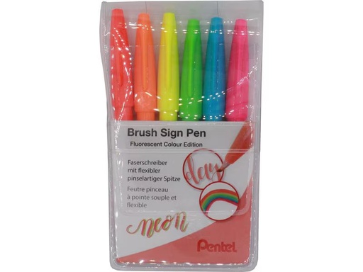 [90336646 1684294] pentel Filzstift Brush Sign Pen 6 Stück