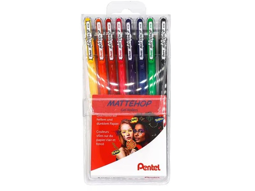 [90336669 1684293] pentel Gelschreiber Mattehop 1.0 mm, 8er Set