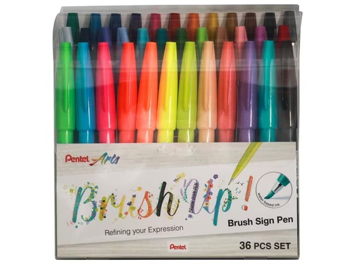 [90336676 1682998] pentel Filzstift Brush Sign Pen 36 Farben