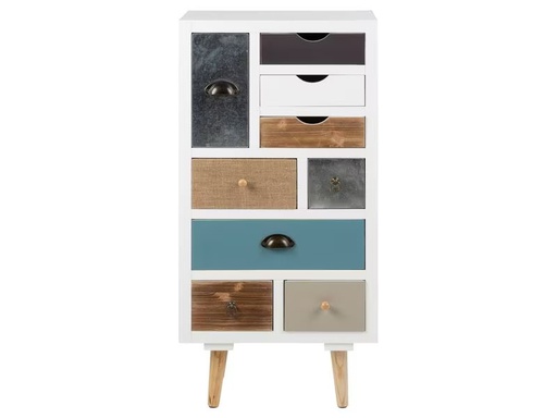 [90336701 1675810] AC Design Kommode Thais 48 cm x 98 cm, Mehrfarbig/Weiss
