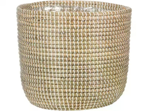 [90336861 1648723] scheurich Pflanzengefäss mit Folie 22 x 19.5 cm,  Nature/Weiss