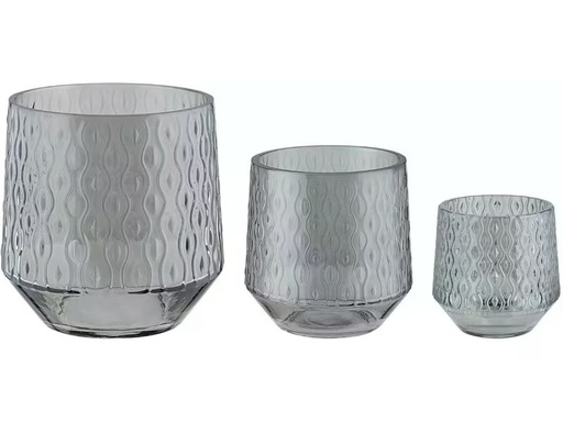 [90337021 1675281] EGLO Leuchten Windlicht Bezamby 3 Stück, Grau