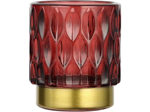[90337198 1675276] EGLO Leuchten Windlicht Bezamby Gold/Rot