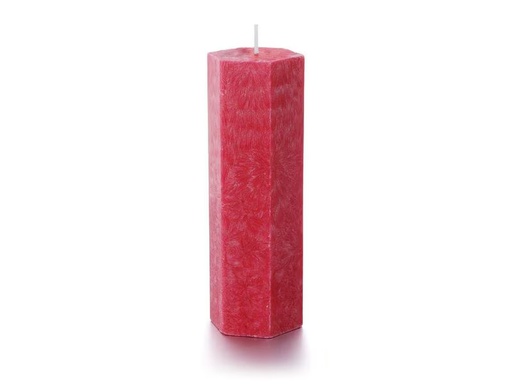 [90337447 1636609] balthasar Zylinderkerze Hexagon 15 cm x 5 cm, Rot