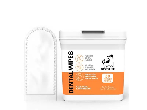 [90337500 1678552] DogsLife Zahnreinigung Dental Wipes 50 Stück