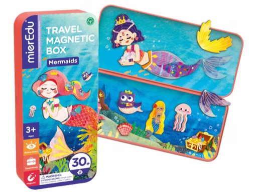 [90337947 1685559] mierEdu Kinderspiel Reise-Magnetspielbox – Meerjungfrau