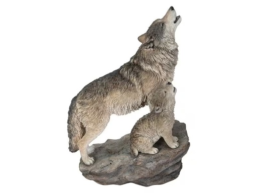 [90337994 1681749] Vivid Arts Dekofigur Wölfe 40 cm, Grau