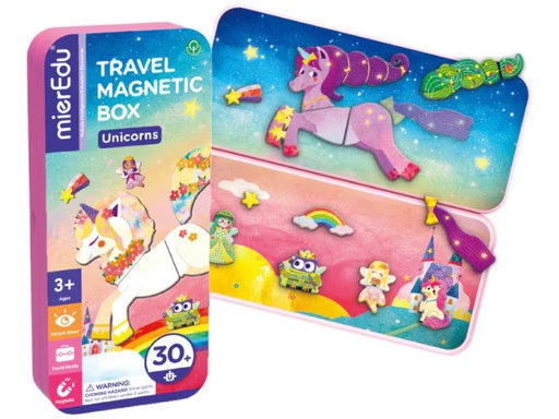 [90338015 1685558] mierEdu Kinderspiel Reise-Magnetspielbox – Einhorn