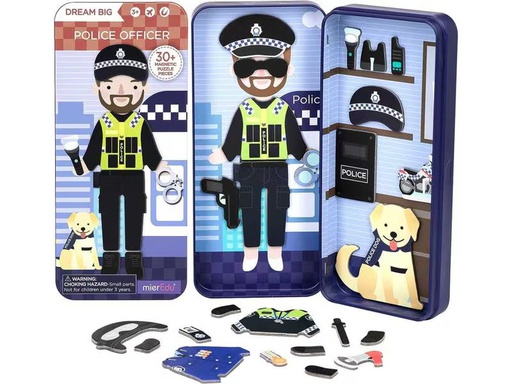 [90338033 1685555] mierEdu Kinderspiel Reise-Magnetspielbox – Polizist