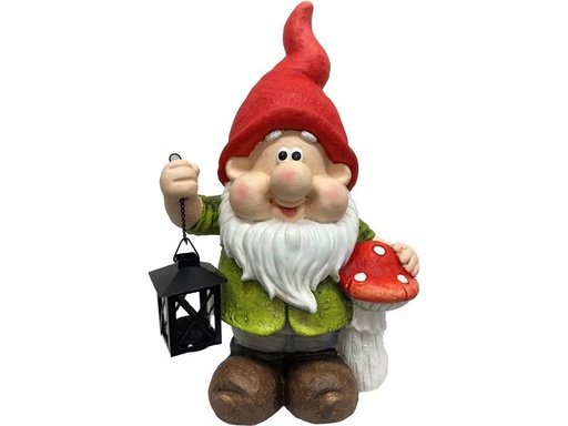 [90338051 1591367] Dameco Dekofigur Gartenzwerg mit Laterne, 20 x 28 x 45 cm