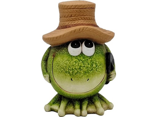 [90338074 1591371] Dameco Dekofigur Frosch mit Hut 16 x 16.5 x 23.2 cm