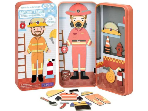 [90338139 1685554] mierEdu Kinderspiel Reise-Magnetspielbox – Feuerwehrmann