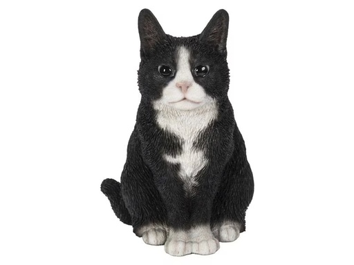 [90338278 1681753] Vivid Arts Dekofigur Katze Sitzend, 19.5 cm, Schwarz/Weiss