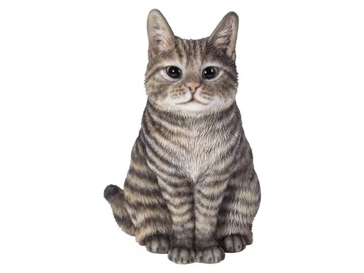 [90338452 1681752] Vivid Arts Dekofigur Katze Sitzend, 19.5 cm, Grau