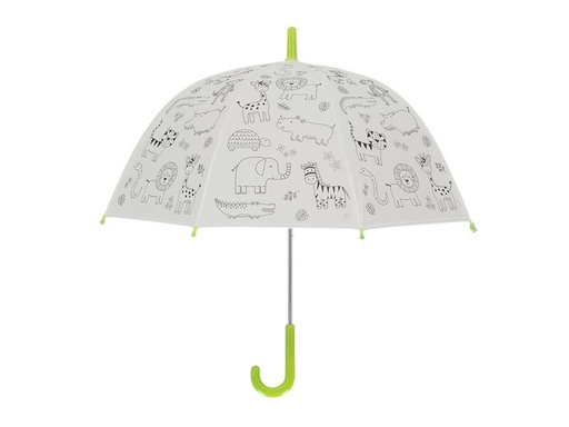 [90338560 1660201] Esschert Design Bastelset Schirm Dschungeltiere zum Bemalen Grün/Weiss