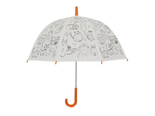 [90338590 1660198] Esschert Design Bastelset Schirm Katzen zum Bemalen Orange/Weiss