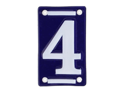 [90338616 1660162] Esschert Design Hausnummer 4 7 cm, Blau/Weiss