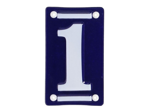 [90338618 1660159] Esschert Design Hausnummer 1 7 cm, Blau/Weiss