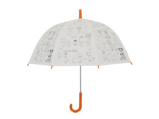 [90338660 1660199] Esschert Design Bastelset Schirm Hunde zum Bemalen Orange/Weiss