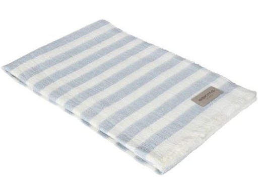 [90338678 1679549] Eskimo Decke Provence Streifen, 130 x 180 cm, Hellblau/Weiss