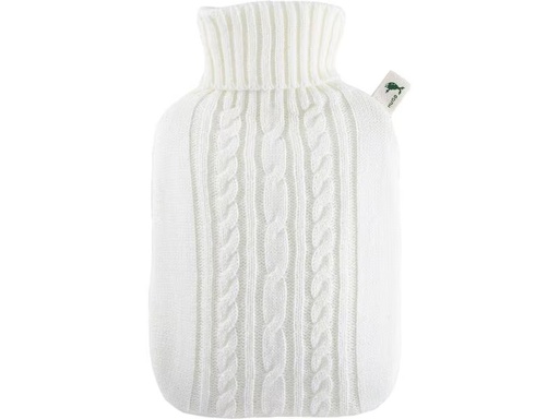 [90338727 1602930] Hugo Frosch Wärmflasche PVC Strickbezug weiss 1.8 l