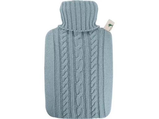 [90338849 1602931] Hugo Frosch Wärmflasche PVC Strickbezug pastellblau 1.8 l