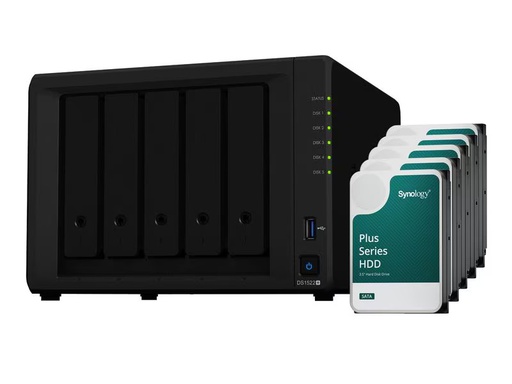 [90338959 1686010] Synology NAS DiskStation DS1522+ 5-bay Synology Plus HDD 80 TB