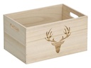 Zeller Present Aufbewahrungskiste mit Hirsch 30 x 20 x 16 cm, Nature