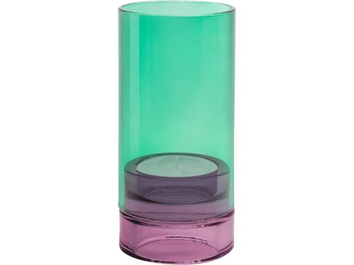 [90339084 1687636] Remember Windlicht Lys acqua 19.3 cm, Glas, Grün/Violett