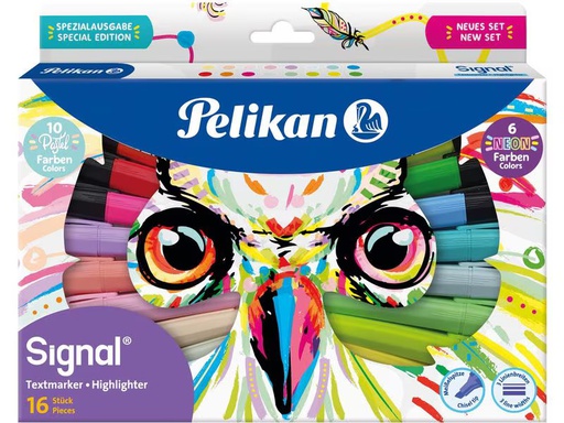 [90339189 1689997] Pelikan Textmarker Signal Eulen-Set 16-teilig, farbig