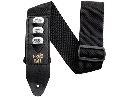 [90339344 1308556] Ernie Ball Gitarrengurt Polypro Pickhalter-Gurt Schwarz