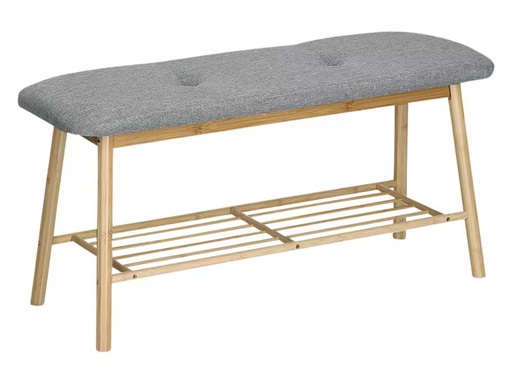 [90339433 1681468] Zeller Present Bank mit Ablage 89.5 x 30 x 44 cm, Grau/Nature