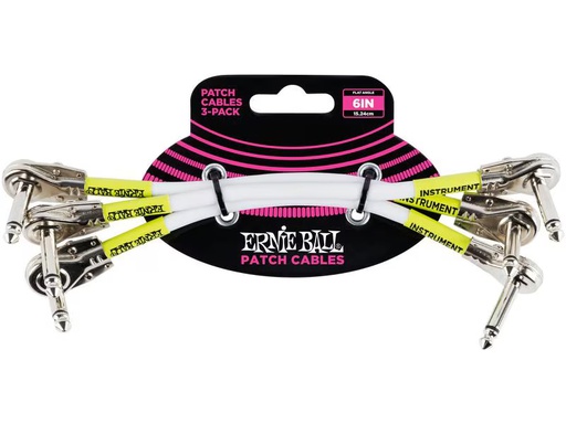 [90339573 1403918] Ernie Ball Patch-Kabel 6052 3er Pack – 0.15 m, Weiss