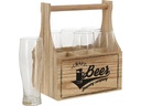 FURBER Bierglas Halter mit 6 Gläser 400 ml, 1 Stück, Transparent