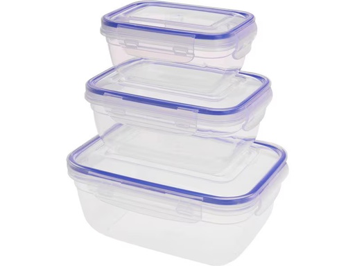 [90339827 1681338] FURBER Vorratsbehälter 3-teilig eckig, Transparent
