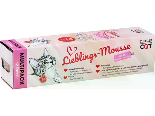 [90339983 1682297] naturaCat Nassfutter Lieblings-Mousse Lachs, 12 x 85 g