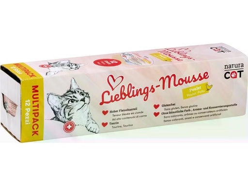 [90340022 1682295] naturaCat Nassfutter Lieblings-Mousse Poulet, 12 x 85 g