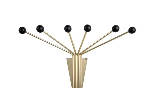 [90340033 1683827] present time Wandhaken Neptune Large 6 Haken, Gold/Schwarz