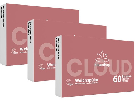 [90340045 1677393] kleandrop Weichspüler Streifen Clouds 3 x 60 Stück