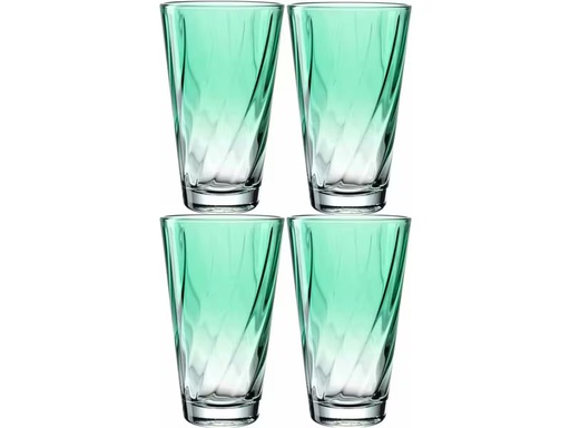[90340074 1677102] Leonardo Trinkglas Twist 300 ml, 4 Stück, Türkis