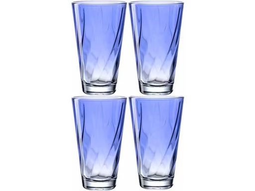 [90340076 1677101] Leonardo Trinkglas Twist 300 ml, 4 Stück, Blau