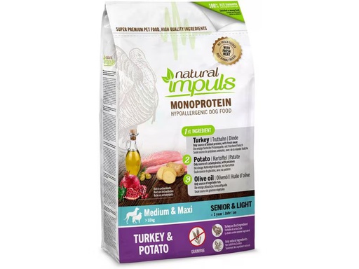 [90340103 1652672] Natural Impuls Trockenfutter Senior &amp; Light Truthahn mit Kartoffel, 10 kg