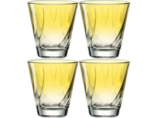 [90340119 1677096] Leonardo Trinkglas Twist 215 ml, 4 Stück, Gelb